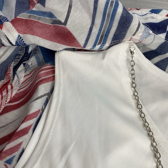 Alfred Dunner Button Up Blouse Women's 22W Red White & Blue 3/4 Sleeve NWT - Picture 8 of 15
